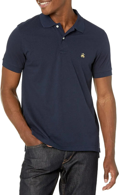 Brooks Brothers Men's Short Sleeve Cotton Pique Stretch Logo Polo Shirt