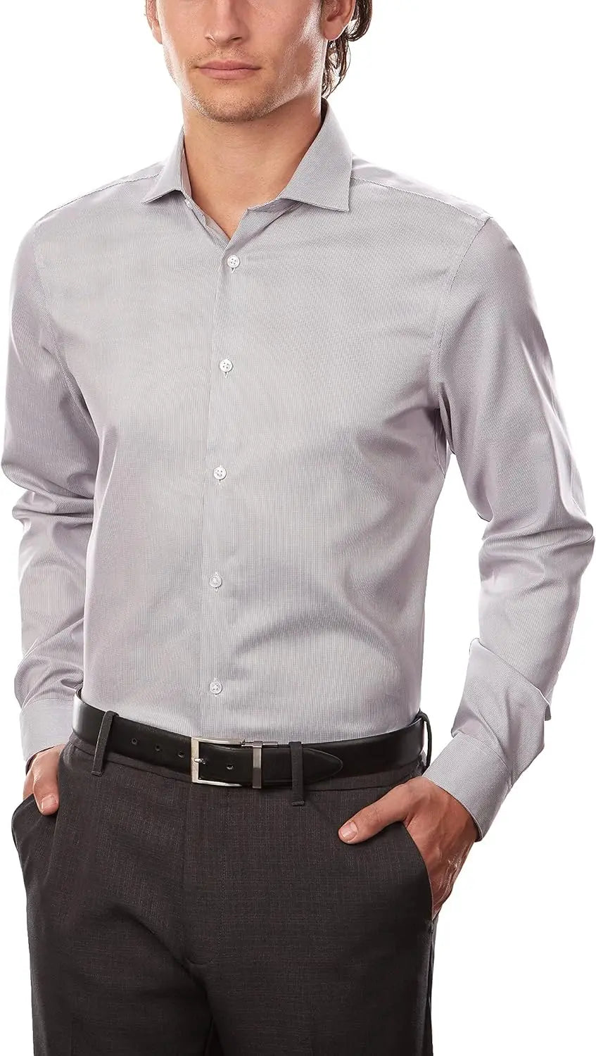 Calvin Klein Men's Dress Shirt Slim Fit Non Iron Stretch Solid