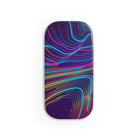 Phone Click-On Grip and Kickstand - Electric Rainbow Printify