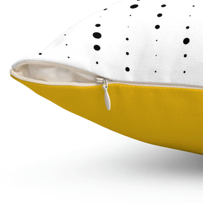 Spun Polyester Square Pillow - Speckled Black & Yellow Printify