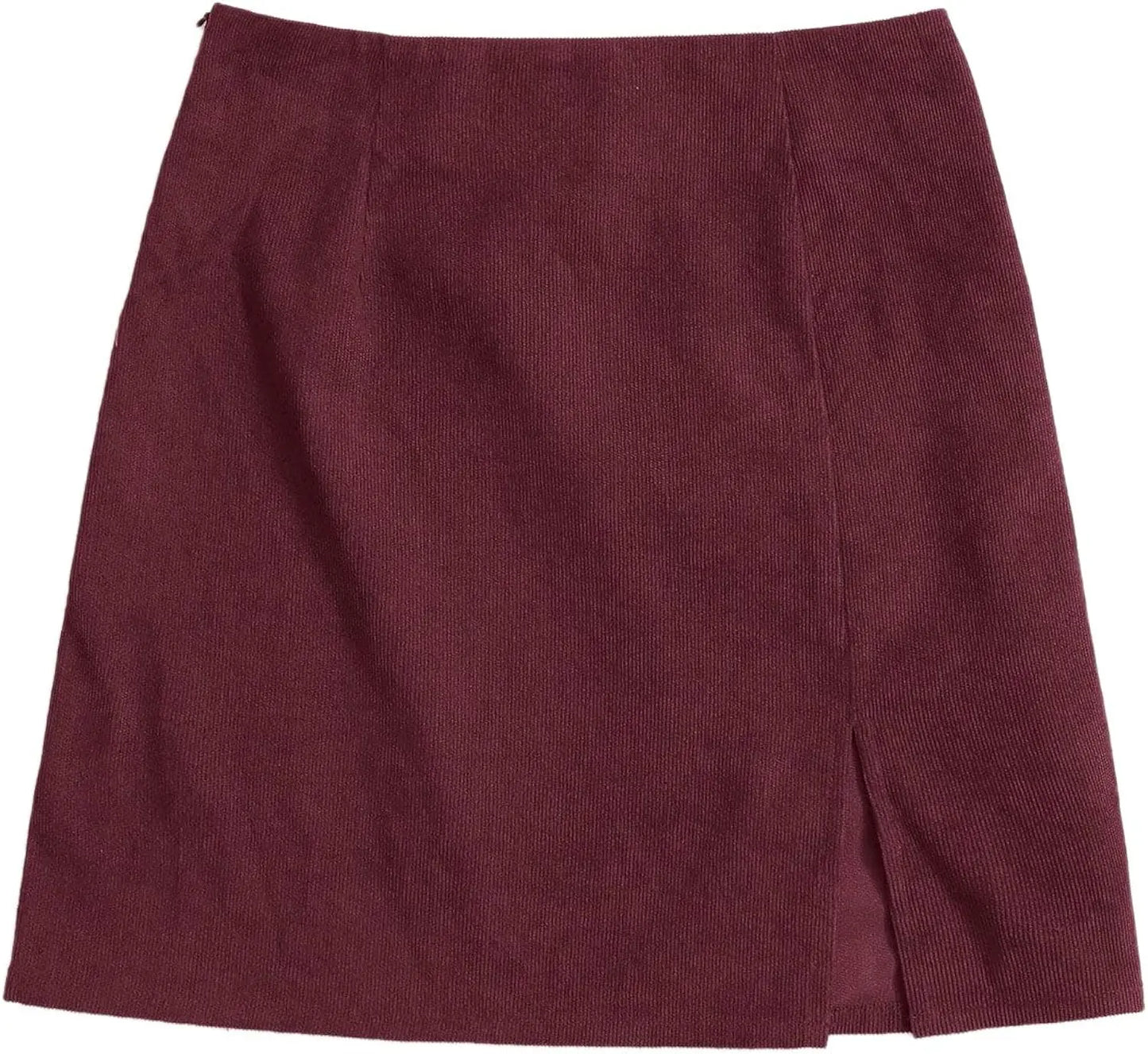 Women's Mid Waist Corduroy A-line Slim fit Button Casual Mini Skirt