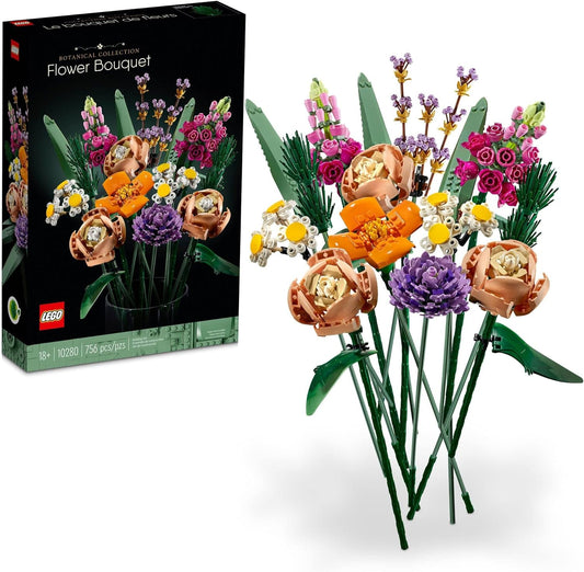 LEGO Icons Flower Bouquet Building Decoration Set - Artificial Flowers with Roses, Home Accessories or Valentine Décor for Him and Her, Gift for Valentines Day, Botanical Collection for Adults, 10280 Lego